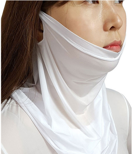 [화이트크라운골프] 남성 여성 냉감 귀달이 골프 볼 마스크, 화이트