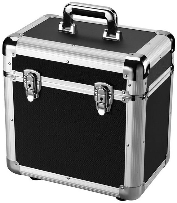 LP판 보관함 캐비닛 레코드판 방습 방지 보호 수납함 스토리지, 미디엄사이즈-블랙(35x23x37cm) 60매, 1개