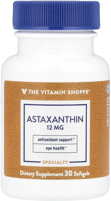 The Vitamin Shoppe Astaxanthin 12 mg 30 Softgels, TheVitaminShoppeAstaxanthin12m, 1개 - 쿠팡