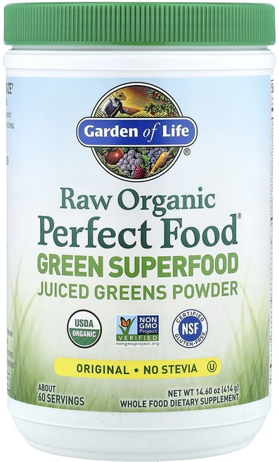 몸관리하세요 겨울입니다 Garden of Life Raw Organic Perfect Food 그린 슈퍼푸드 녹즙 분말 오리지널 414g(14.6oz) 특별관리진행, GardenofLifeRawOrganicPerfectF, 414g, 1 - 쿠팡