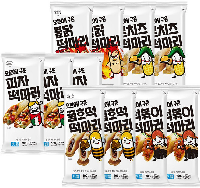 로뎀푸드 서울마님 떡마리SET (피자3+불닭2+콘치즈2+꿀호떡2+떡볶이2) [MA001], 11개, 100g