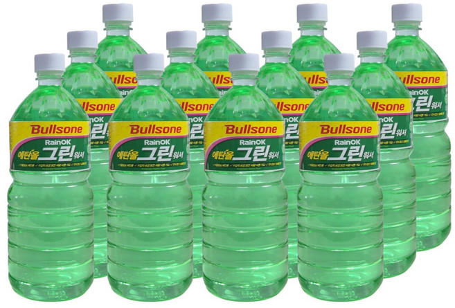 불스원 레인OK 에탄올 그린워셔액, 1.5L, 12개