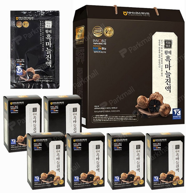 국내산100% 황제 흑마늘진액 30포 (60mlx5포)x6입 액상차 건강 식품선물세트), 6박스, 60ml