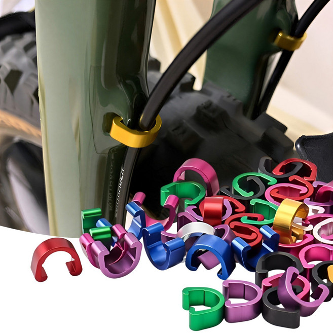 자전거 브레이크 시프트 케이블 라인 프레임 고정 C클립 3P, 브레이크케이블클립 레드