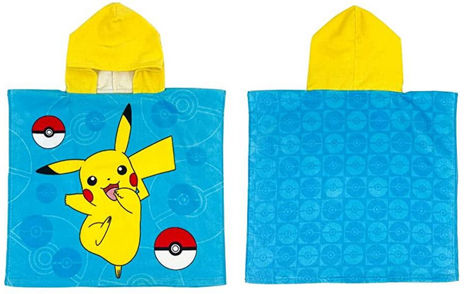 Franco 슈퍼 마리오 판초 후드 타월 24 X 22인치 공식 닌텐도 제품, Pokemon, 1개