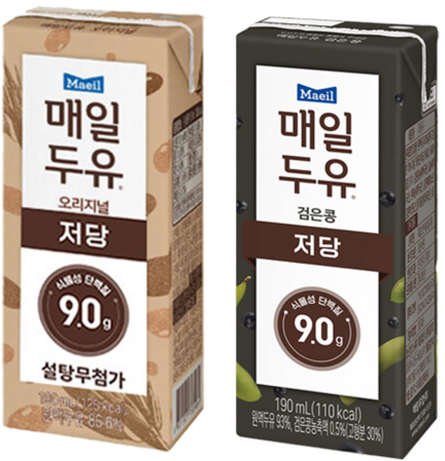 매일두유 190mlx24팩/5종 택1 (99.89 오리지널 초콜릿 검은콩 고단백), 1개, 오리지널 12팩+검은콩 12팩