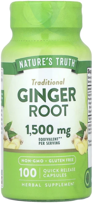 Nature's Truth 생강 뿌리 1500mg 빠른 방출 캡슐 100정(캡슐 1정당 750mg), NaturesTruth생강뿌리1500mg빠른방출캡슐10, 1개, 100정 - 쿠팡