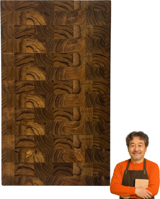 [사은품증정] 진공포장 최상급 엔드그레인 도마 대형, 1개, 브라운