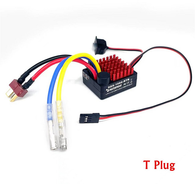 1060 RTR 60A ESC 브러시 전자 속도 컨트롤러 3S LIPO 방수 BEC 6V3A 10 SCX10 D90, T Plug