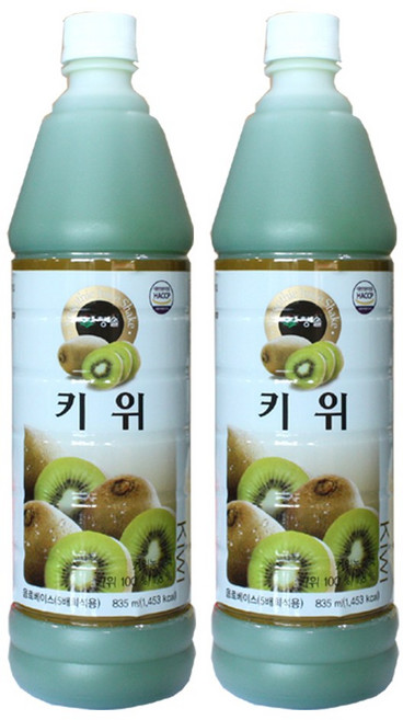 청솔 키위 음료베이스 835ml, 2개