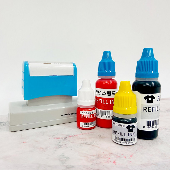 퍼니맨 대형택배박스 스탬프 리필잉크(5ml_20ml), 일반 파랑잉크(20ml)