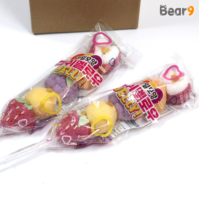1500 과일 모양 마쉬멜로우 젤리 50g 간식 먹방 디저트 꼬치젤리, 1개