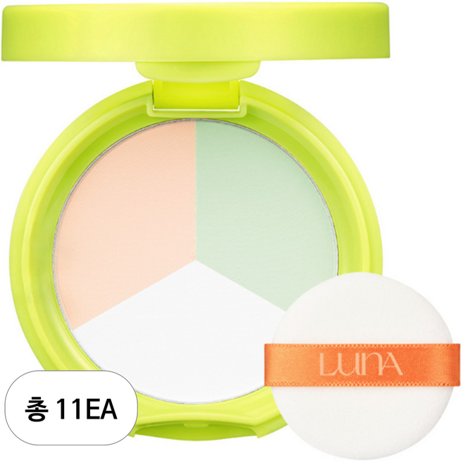 루나 컴피 톤 블러 팩트 9g, 11개, 피치 + 그린 + 화이트
