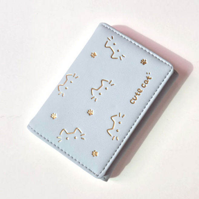 슈퍼세이브 귀여운 고양이라인 학생 여성반지갑 카드 지폐