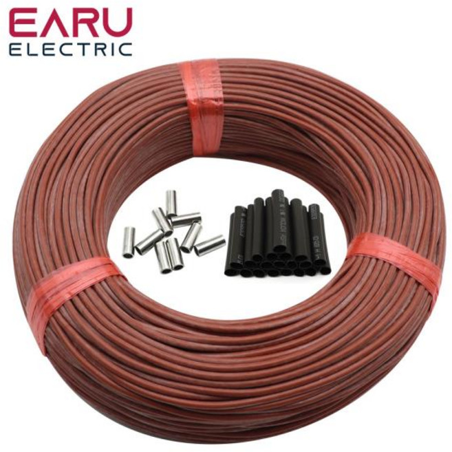 적외선 따뜻한 바닥 케이블 전기 탄소 가열 와이어 코일 섬유 와이어 바닥 라인 두꺼운 500 미터 2K 33ohmm, 4) 20M