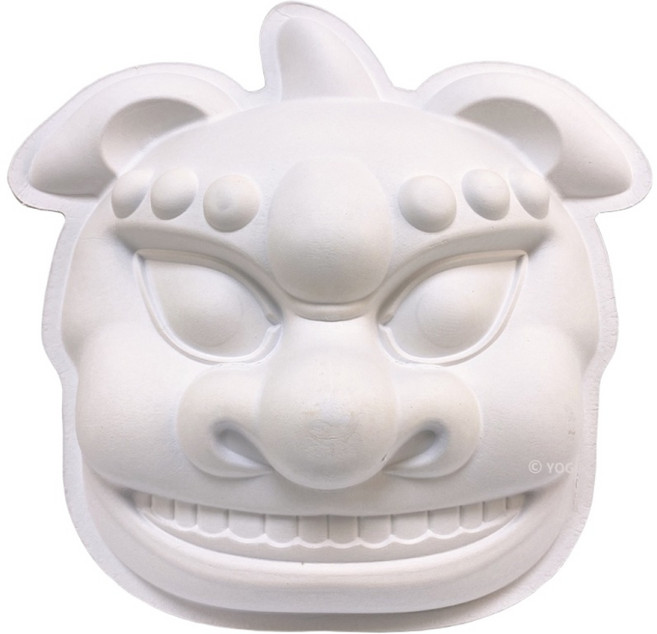大獅頭空白面具 DIY彩繪紙面具 兒童動物造型面具 舞獅道具, 一個入