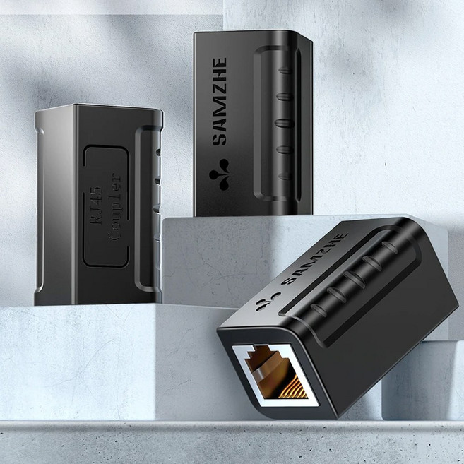 SAMZHE 이더넷 어댑터 인터넷 암 8P8C 랜 RJ45 연결 케이블 익스텐션 코드용 커넥터, Adapter_Black 3Pcs, Black 3 pcs, 02 Black 3Pcs_01 Adapter