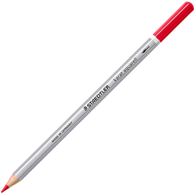 스테들러 카라트 아쿠아렐 수채색연필125 karat aquarell 125 60컬러 전문가용 낱색 1갑(6개입), 125-29(암적색)