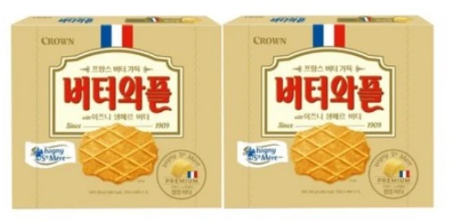 크라운제과 이즈니 버터와플, 2개, 316g - 쿠팡