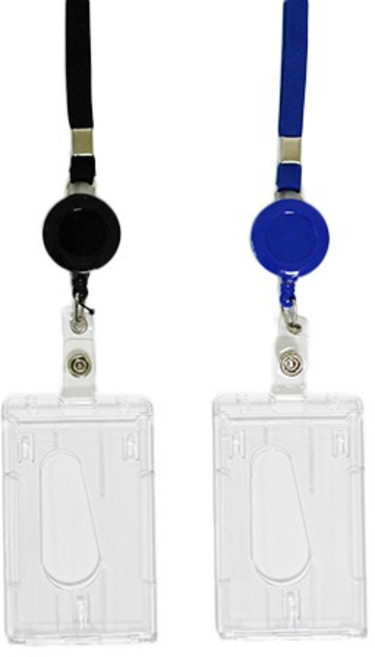 세모네모 명찰 M5080 ID Card Set 고리형(세로), 검정줄, 1개