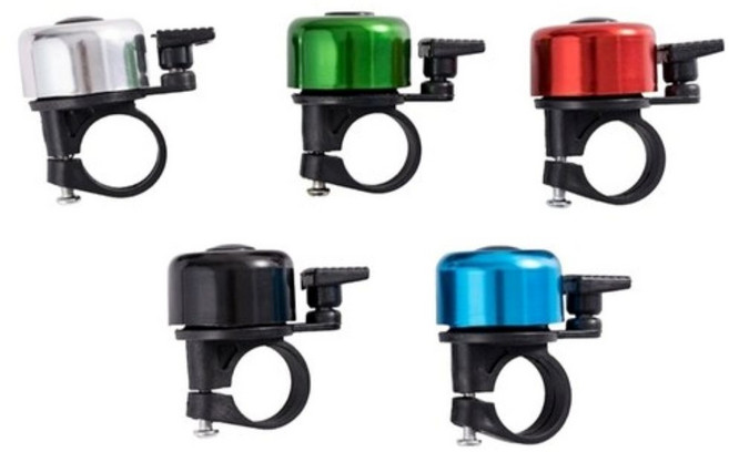 PAL-E 미니 자전거벨 5종 세트, 레드, 그린, 블루, 블랙, 실버, 1세트