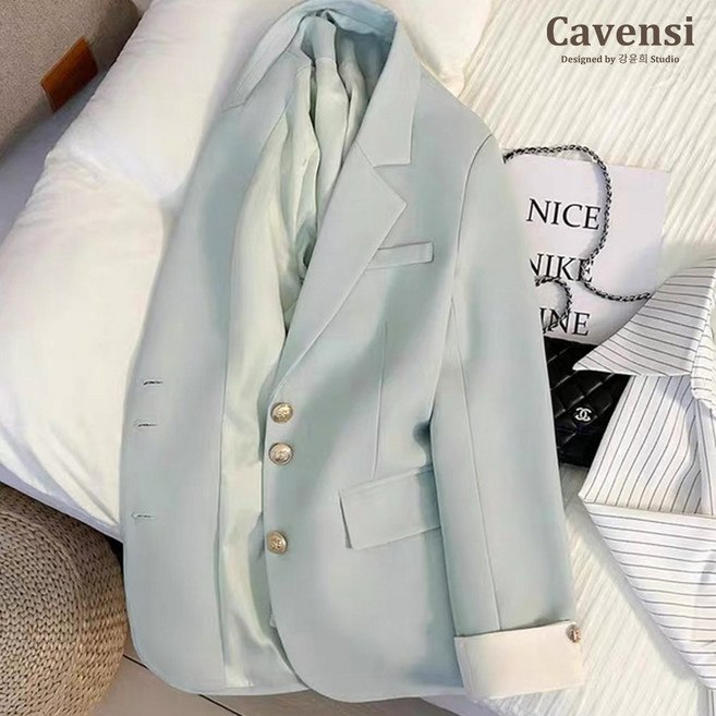 Cavensi 法式氣質 金扣 西裝外套