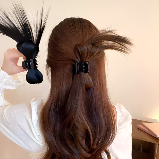 4컬러 묶음 머리 뒤통수 머리뽕 올림머리 똥머리 가발 밴드 집게, 브라운블랙, 1개