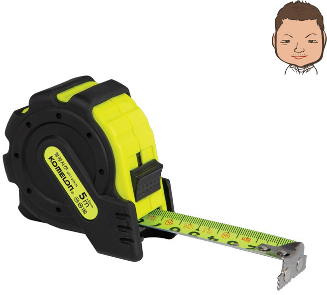 코메론 형광자켓 줄자 5m x 25mm KMC-25RJN, 1개