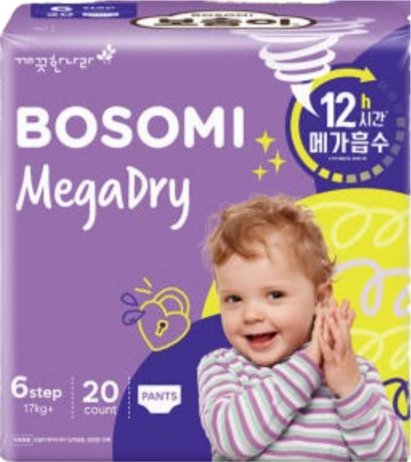 보솜이 메가드라이 팬티형 기저귀 공용, 6단계, 20개