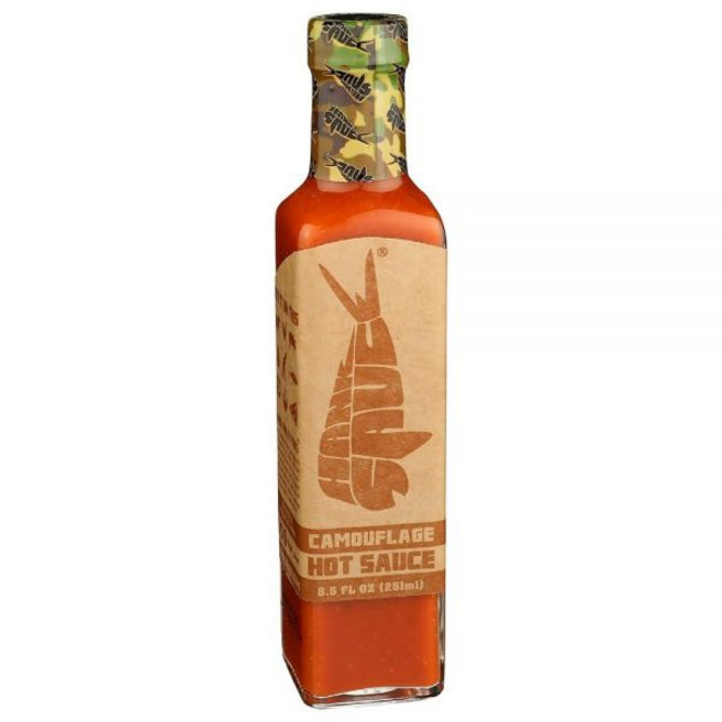 Hank Sauce 소스 행크스 히트 핫 행크 소스의 하바네로카이엔 페퍼 블렌드 신선한 마늘과 바질 향이 가미된 다목적 수제 글루텐 프리 비건 8.5 플로리드 온스 1팩, 카모플라주