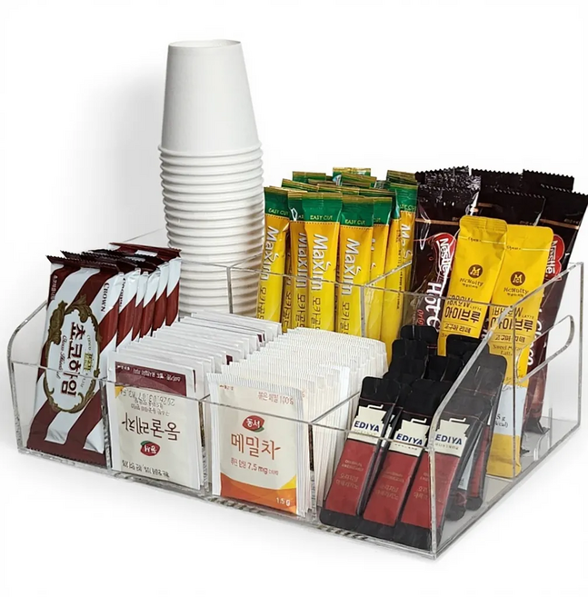 투더 탕비실 정리함 아크릴 보관케이스, 1개, 투명