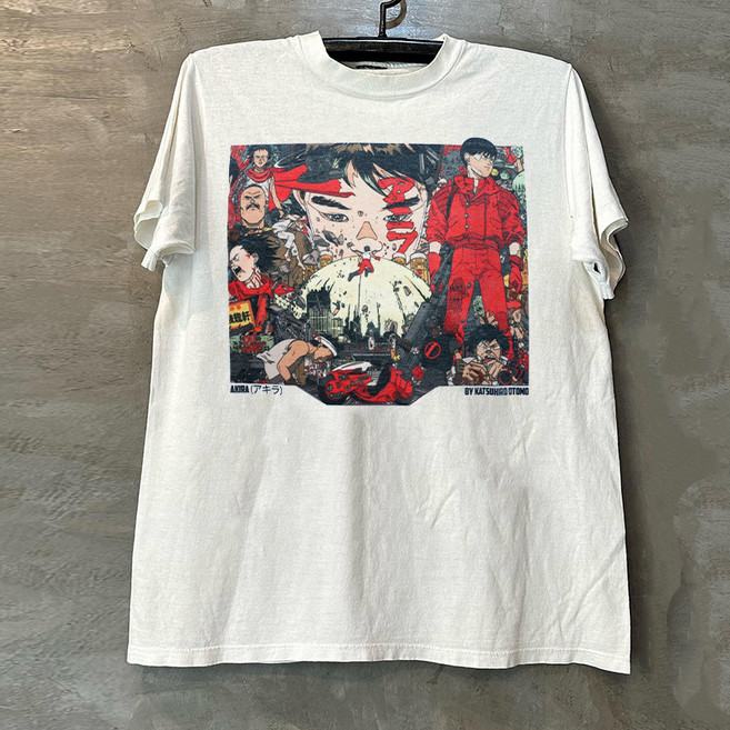 남성 반팔티 오버핏 반팔 애니 프린팅 아키라 티셔츠