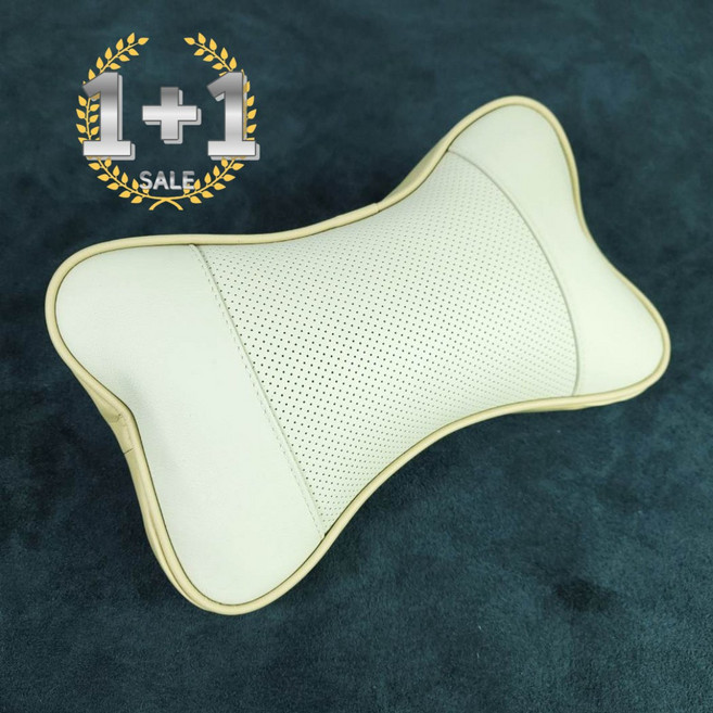 자동차 차량용 목쿠션 목베개 헤드래스트 목받침쿠션, 2개, 베이지