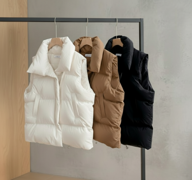 Shopflix 여성용 왕도톰 패딩조끼 빅사이즈 오버핏 3color