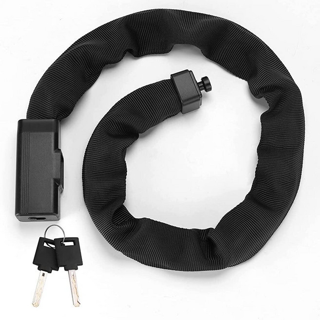 ROCKBROS 자전거 체인 락 1m(3.3피트) 튼튼한 오토바이 체인 잠금 장치 8mm 두께 도난 방지 보안 자전거 잠금 장치 산악 도로 전기 자전거 오토바이 스쿠터 문, ROCKBROS 자전거 체인 락 1m(3.3피트) 튼튼