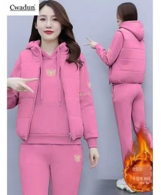 기모 도톰 트레이닝 세트 여성 캐주얼 맨투맨 3종 세트