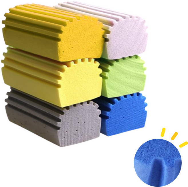 빌리네집 먼지먹는 스펀지 다기능 물 흡수 틈새 청소 세트 (그레이+옐로우+그린+블루+핑크), 6개