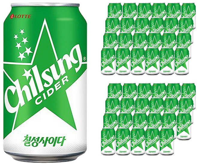 롯데 칠성사이다 350ml x 48캔 (24캔x2박스), 48개