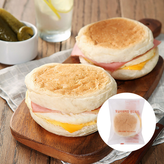 [딜라잇가든]냉동 잉글리쉬머핀 샌드위치 120g에어프라이어 오븐, 3개, 120g