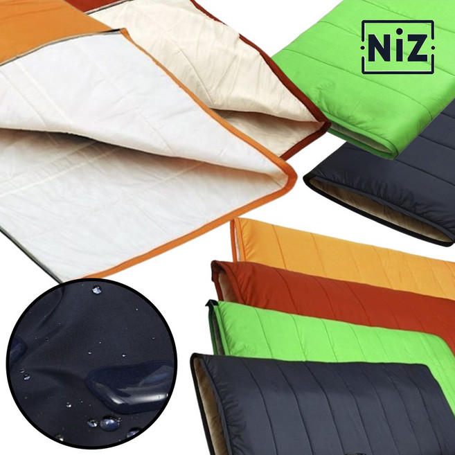 니즈홈 국산 방풍방수 사각침낭 하이론코튼 사계절침낭 1인용 슬리핑백, 오렌지