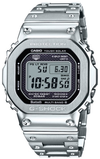 CASIO G-SHOCK 銀塊系列 電波金屬運動男錶 GMW-B5000D-1DR