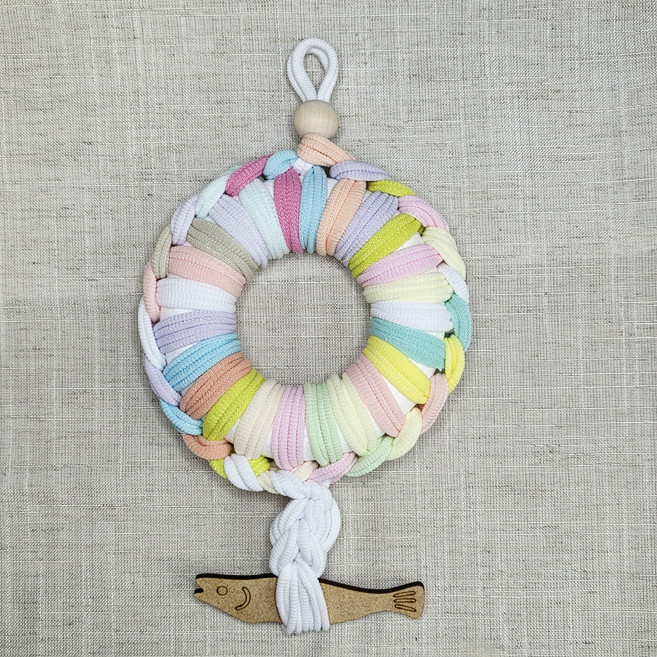 양말목 액막이명태 리스 만들기 키트 DIY 행운 인테리어 소품, 컬러믹스, 1개