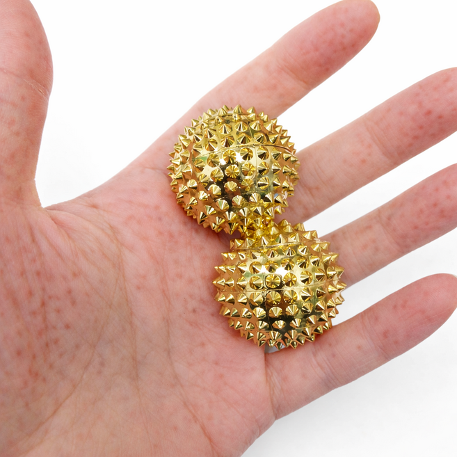 골든볼 자성 혈침구 자석 지압볼 마사지기, 골드, 4개