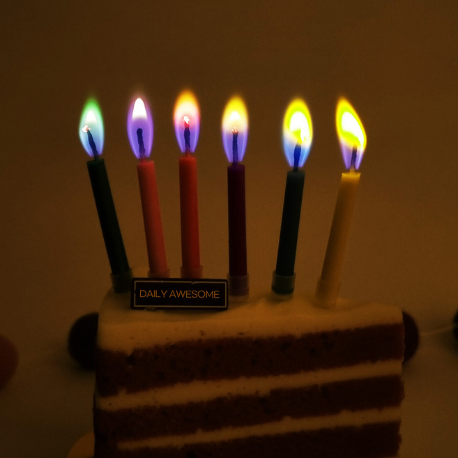 데일리어썸 무지개초 레인보우초 생일초 파티초 생일초 귀여운초 특이한초 생일 파티 파티용품 나혼자산다 화사초, 6개