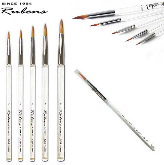 루벤스 320 세필붓(낱자루)-가는붓 인조모 페이스페인팅 미술용품, 1호