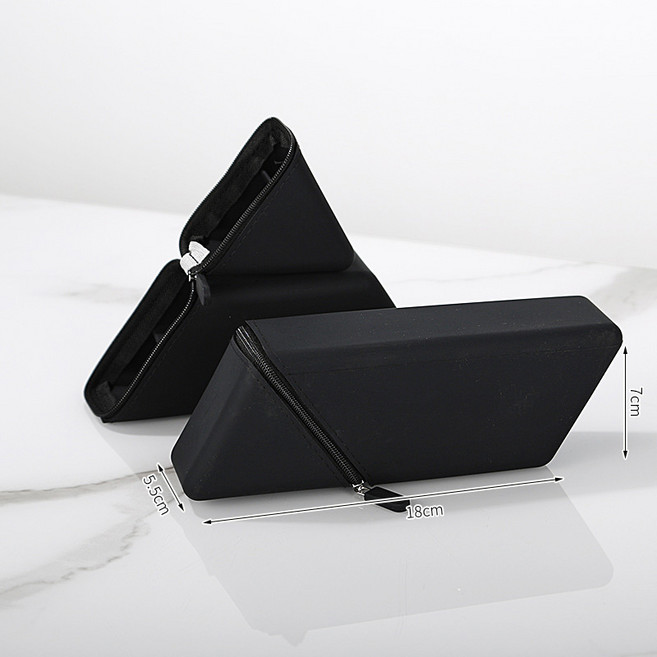 이지몰 스탠드형 실리콘 사선 필통 특이한 학생 펜 케이스, 1개, 블랙