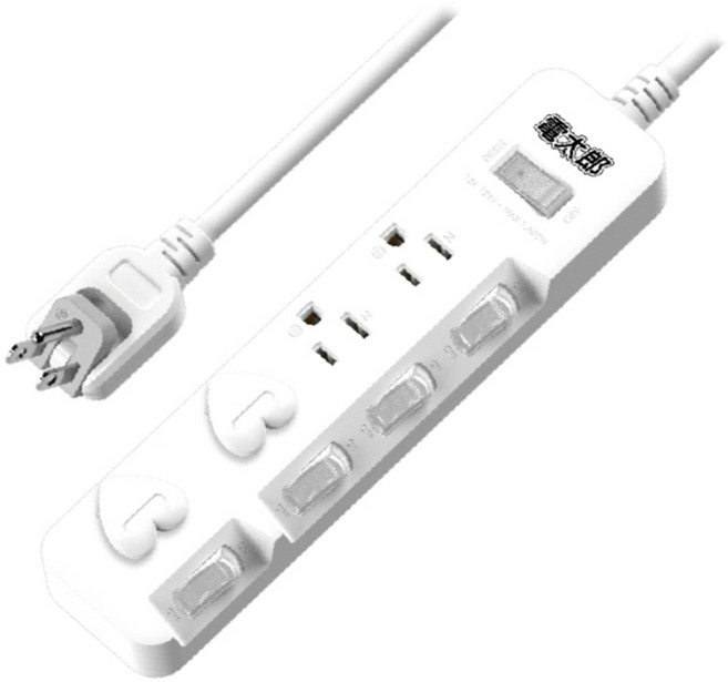電太郎 5切4座3P延長線 KON-354V 1650W 台灣製造, 1個, 9尺KON-354V