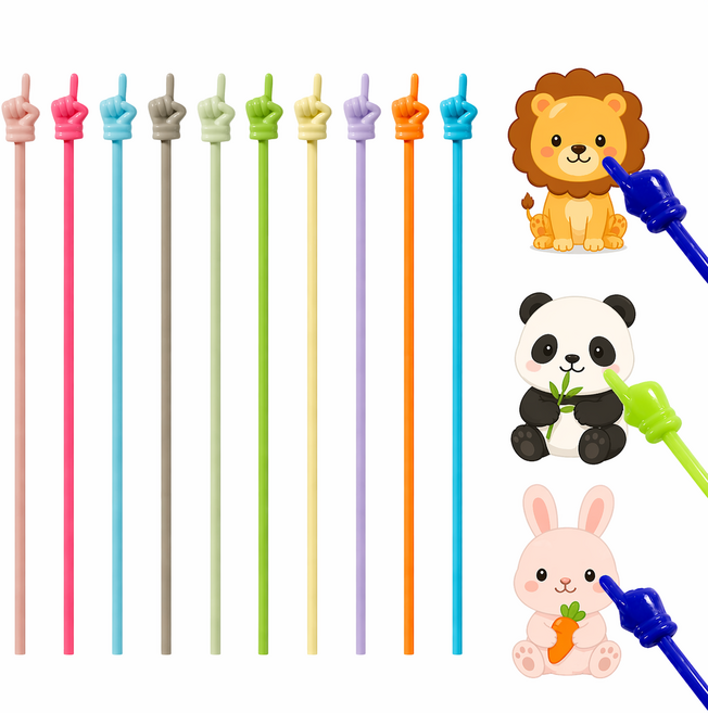 슈리팜 손가락 지시봉 게임용 학습용 미니 포인터, 10개, 파스텔(색상랜덤), 1개