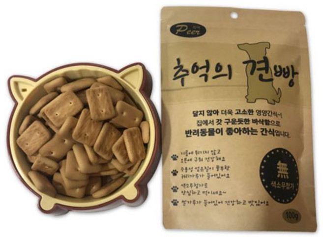 3개월 이상 강아지 애견 간식 과자 건빵 쿠키, 고소한맛, 100g, 6개