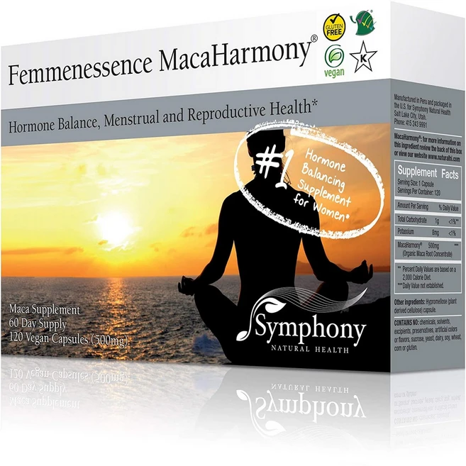 Symphony Natural 심포니네츄럴 Harmony 마카 효능 젤라틴화분말 500mg-호르몬 균형 (120캡슐), 성인남녀공용, 알약/캡슐, 120정, 1개 - 쿠팡